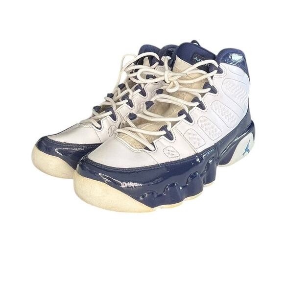 Nike Air Jordan Retro 9 'Pearl Blue' UNC GS 302359-145 Sz 6.5Y - Picture 2 of 6